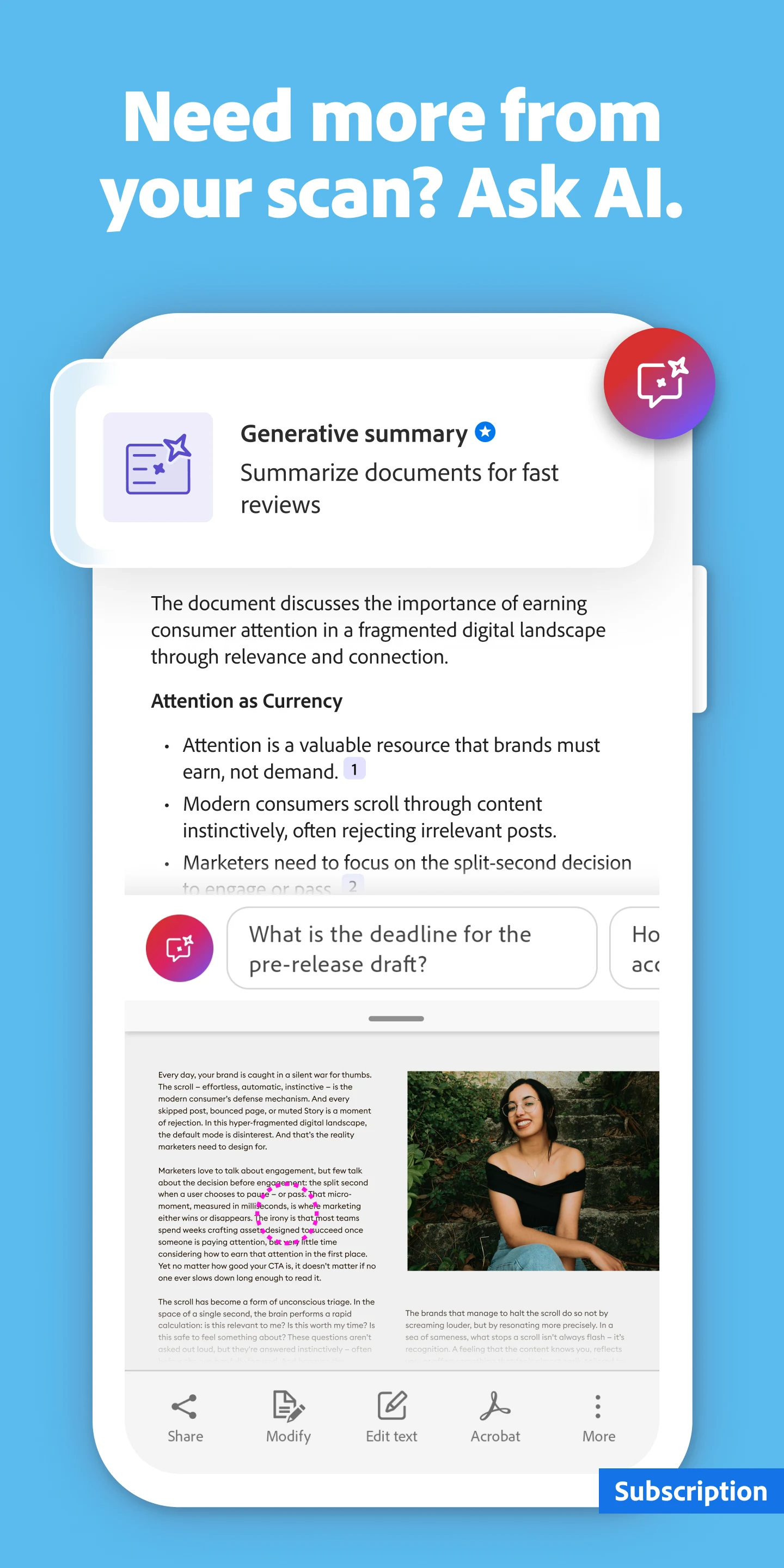 Adobe Scan AI PDF Scanner, OCR screenshot