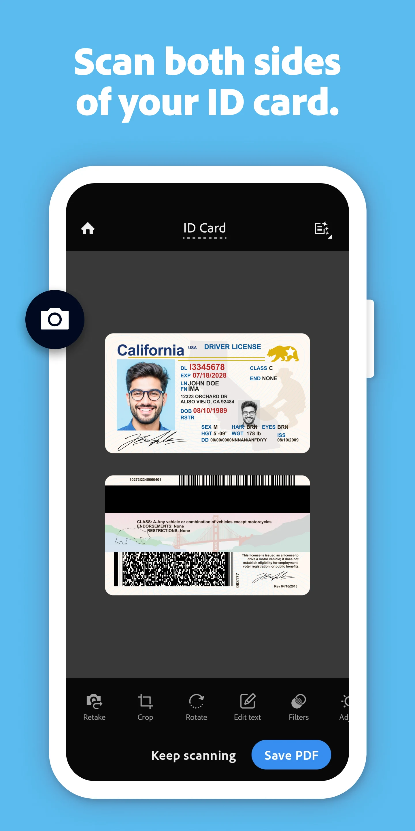 Adobe Scan AI PDF Scanner, OCR screenshot