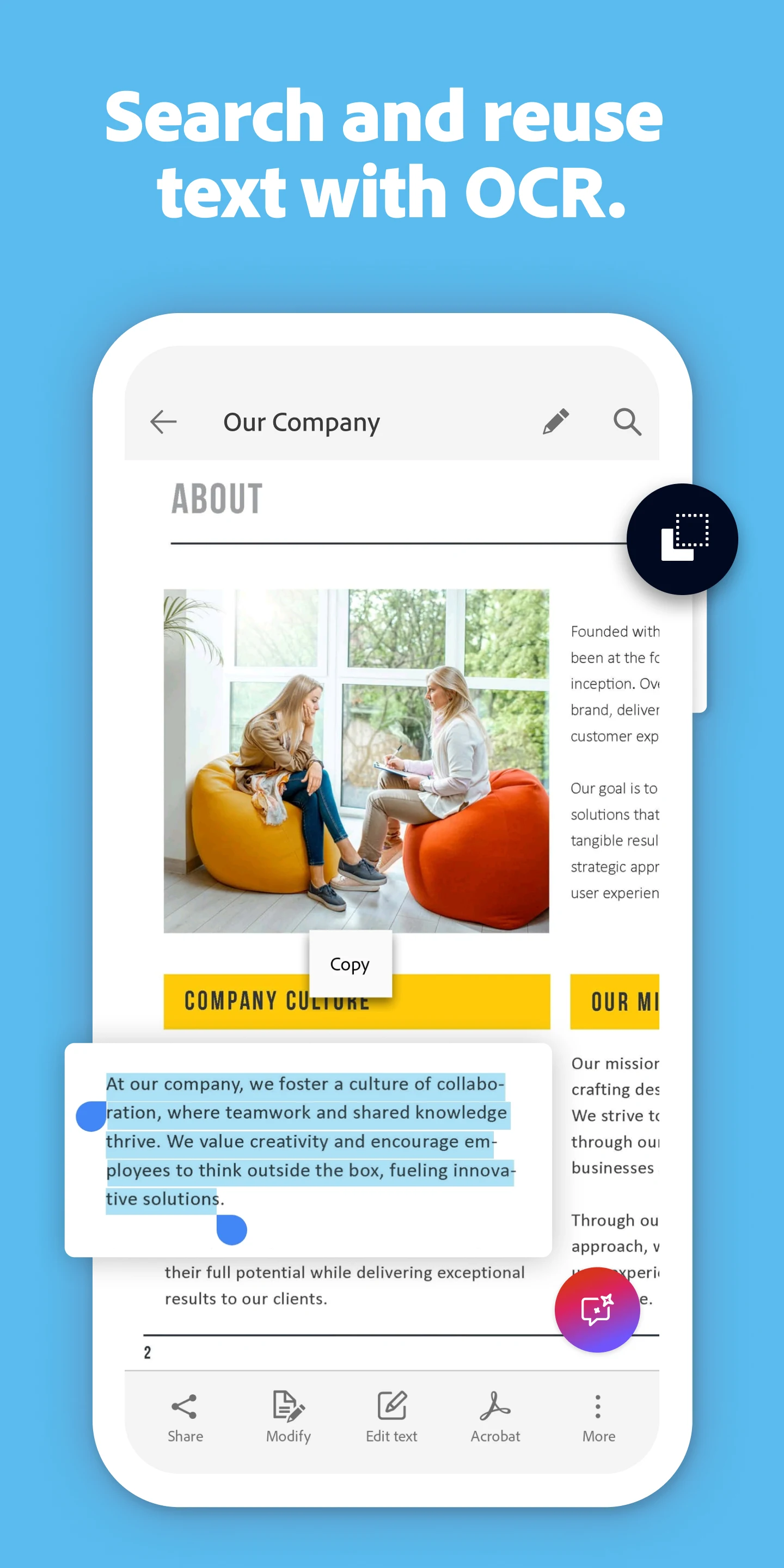 Adobe Scan AI PDF Scanner, OCR screenshot