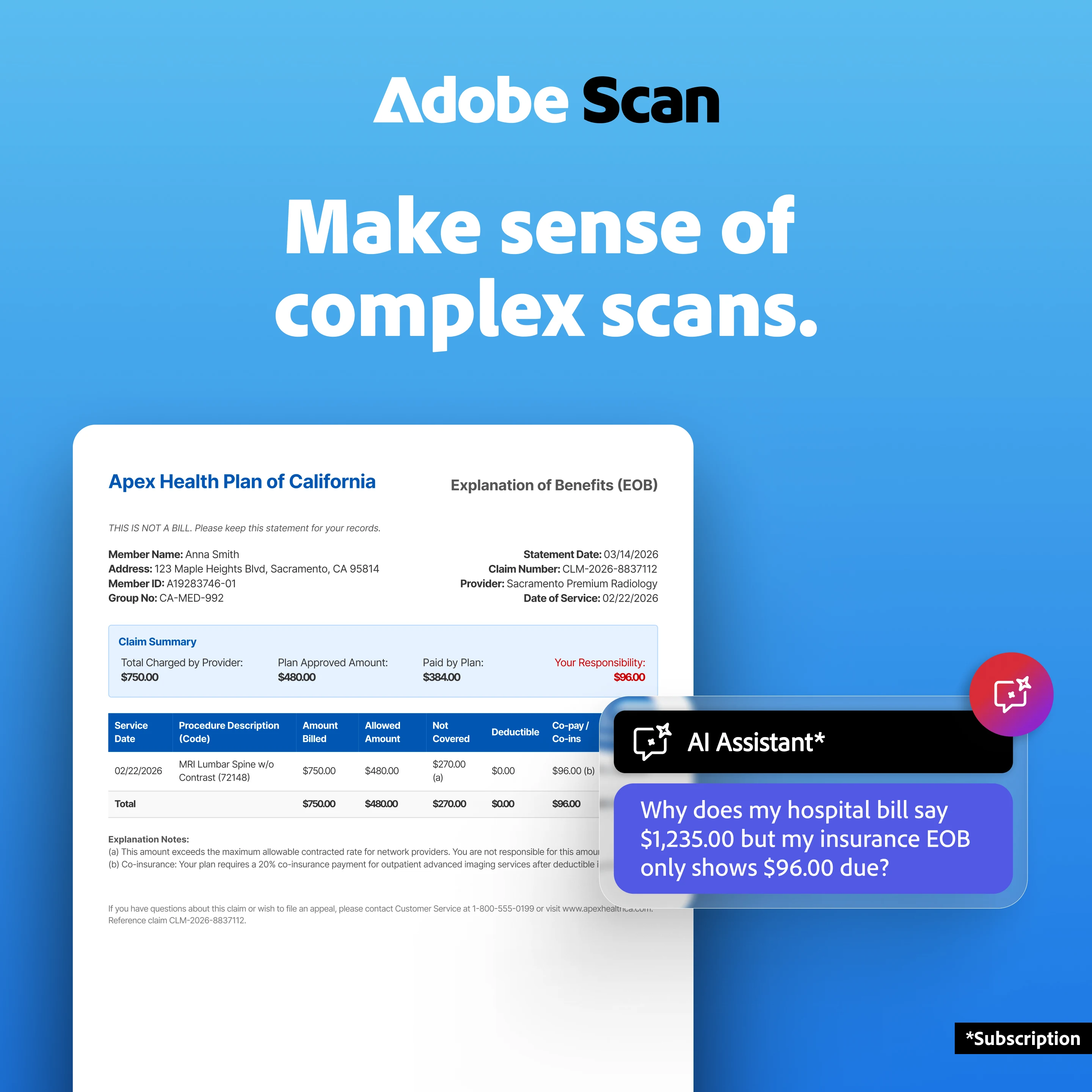 Adobe Scan AI PDF Scanner, OCR screenshot